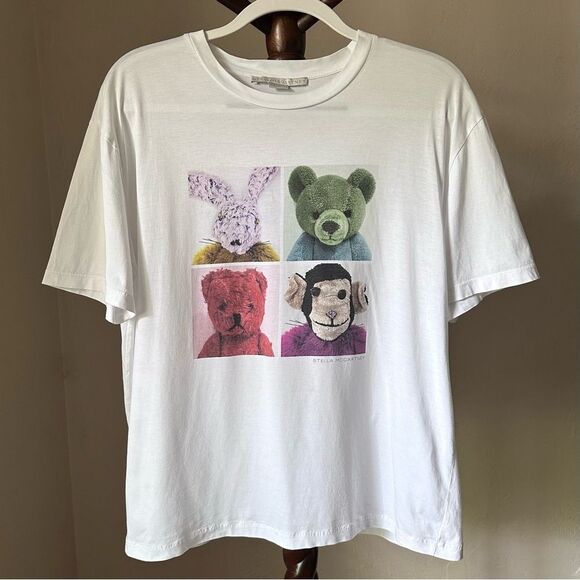 Stella McCartney 4-Square Stuffed Animal Crewneck Cotton T-Shirt Size 44 IT 8 US - Picture 11 of 16